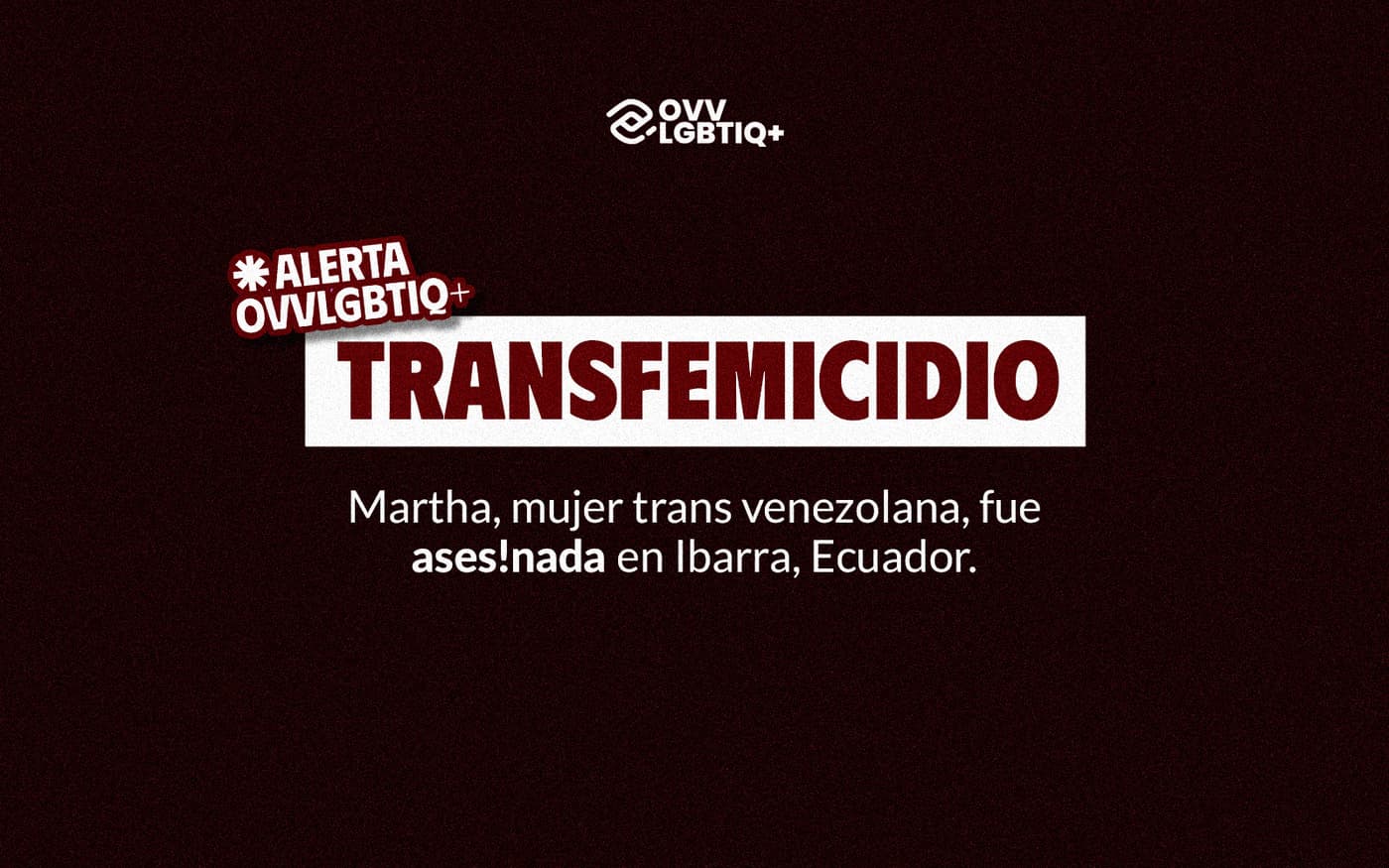 Transfemicidio en Ecuador: asesinan a trabajadora sexual venezolana.